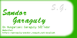 sandor garaguly business card